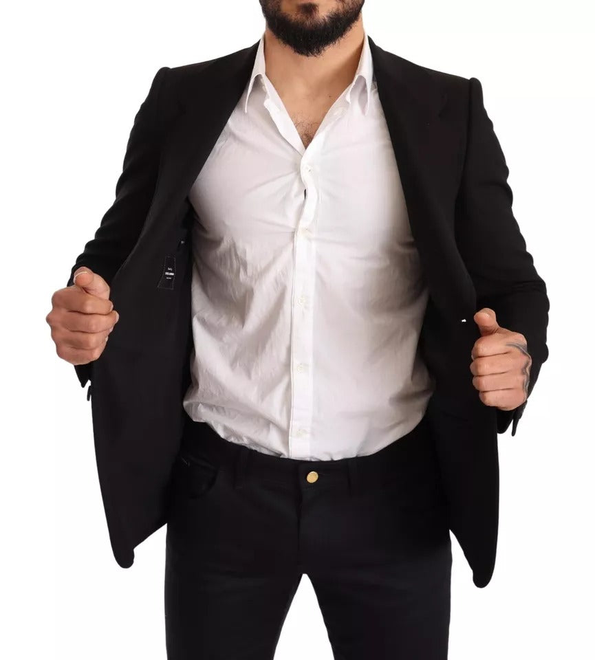 Chaqueta Blazer de corte entallado de lana negra