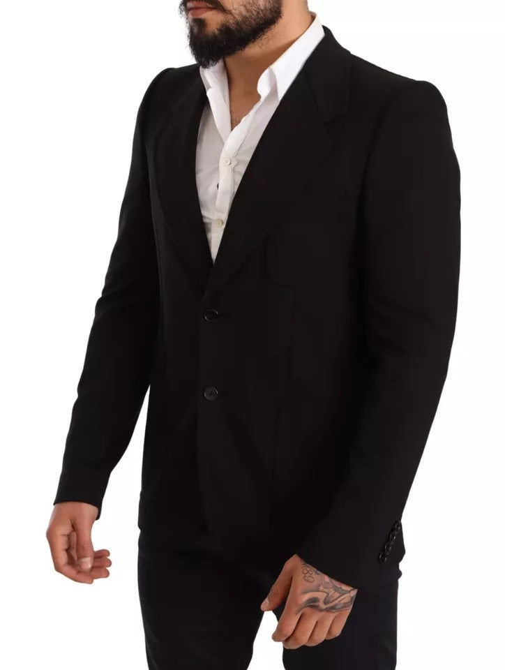 Chaqueta Blazer de corte entallado de lana negra