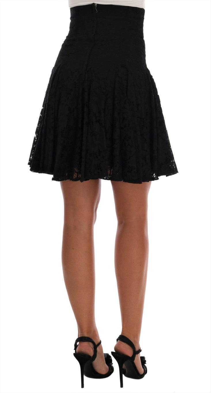 Elegante minifalda de encaje floral en forma de A