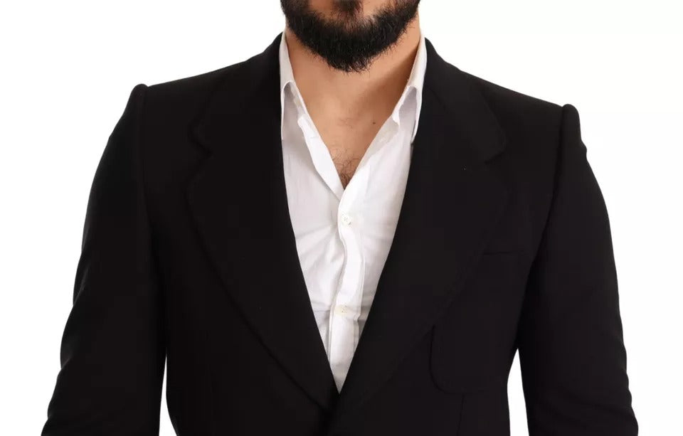 Chaqueta Blazer de corte entallado de lana negra