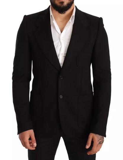 Chaqueta Blazer de corte entallado de lana negra