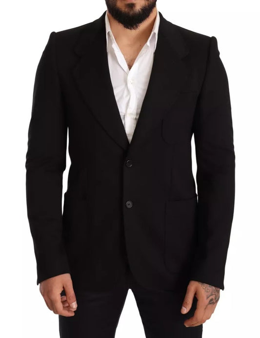 Chaqueta Blazer de corte entallado de lana negra