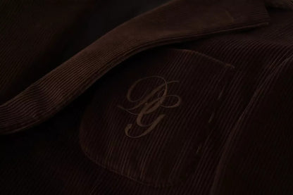 Abrigo ajustado de pana marrón Blazer con logotipo de DG