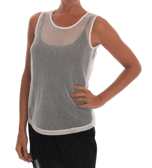 Top sin mangas de red transparente