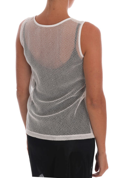 Top sin mangas de red transparente