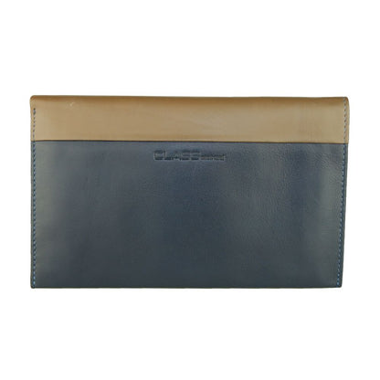 Cartera de cuero azul para hombre