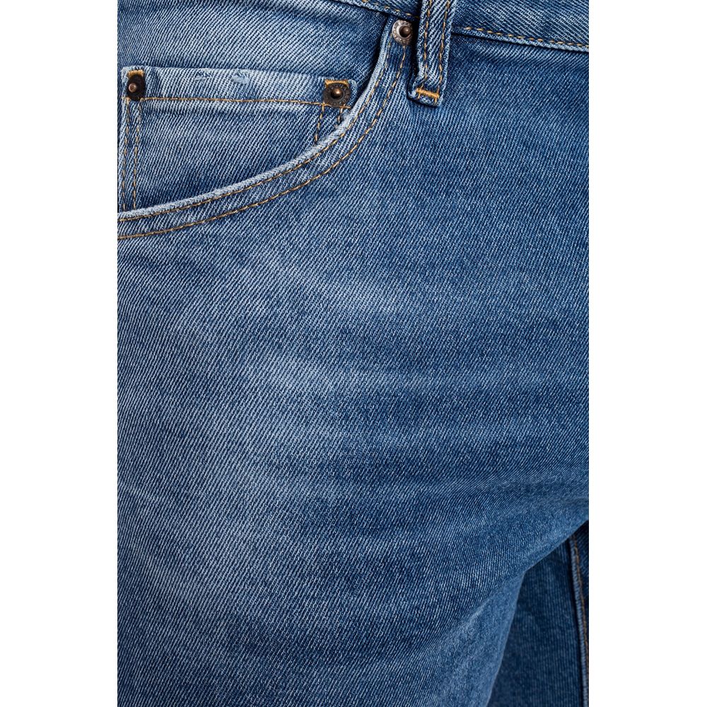 Vaqueros desgastados de algodón azul para hombre