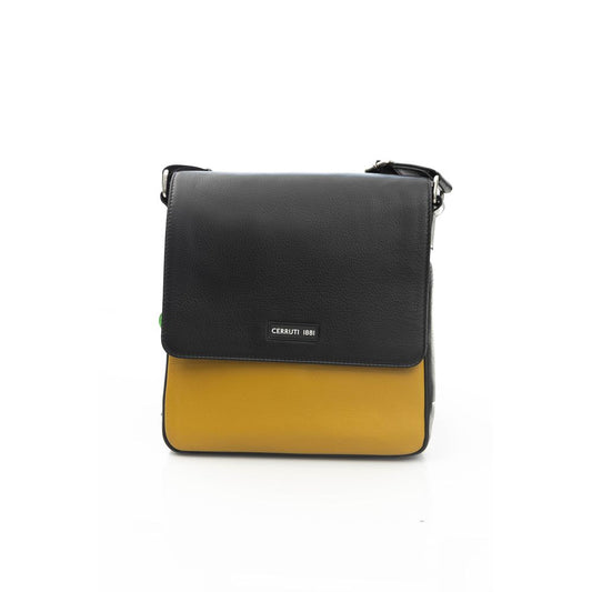 Bolso bandolera de piel amarilla para hombre