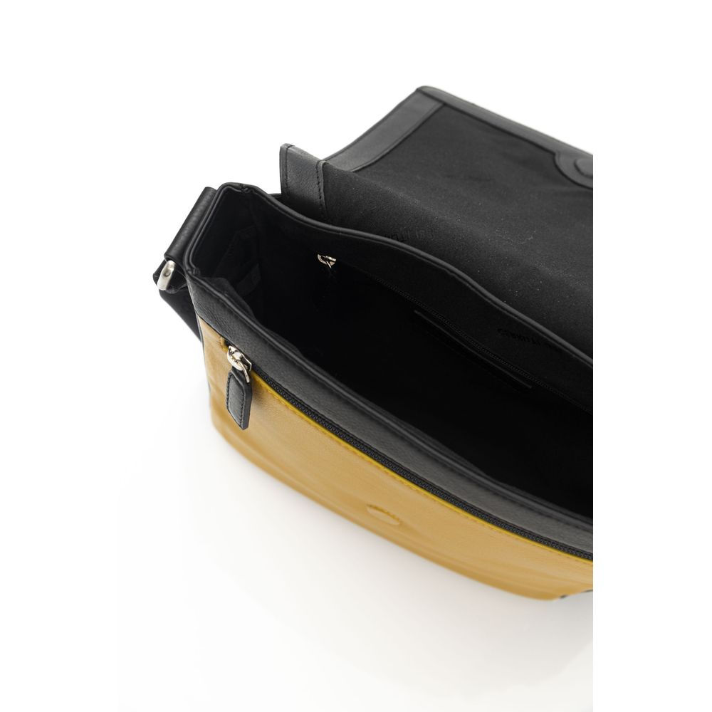 Bolso bandolera de piel amarilla para hombre