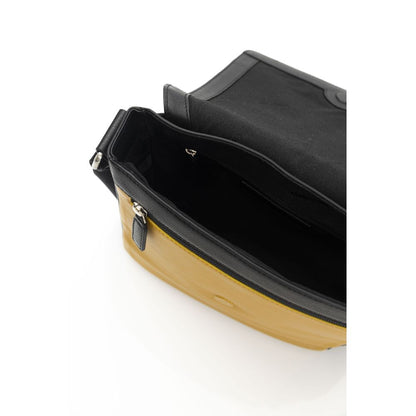 Bolso bandolera de piel amarilla para hombre