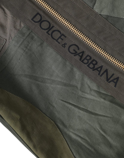 Mochila con parches de color verde militar