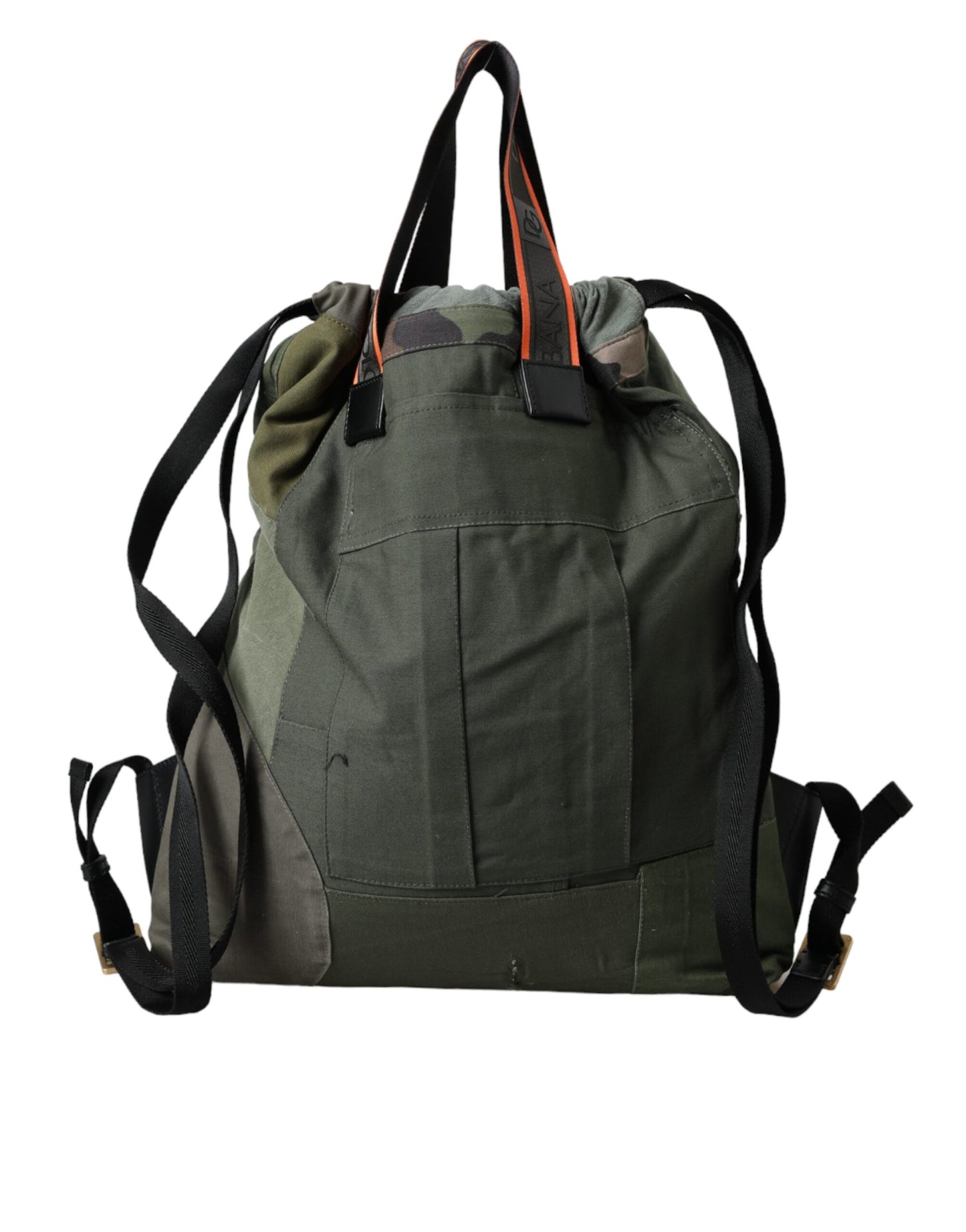 Mochila con parches de color verde militar
