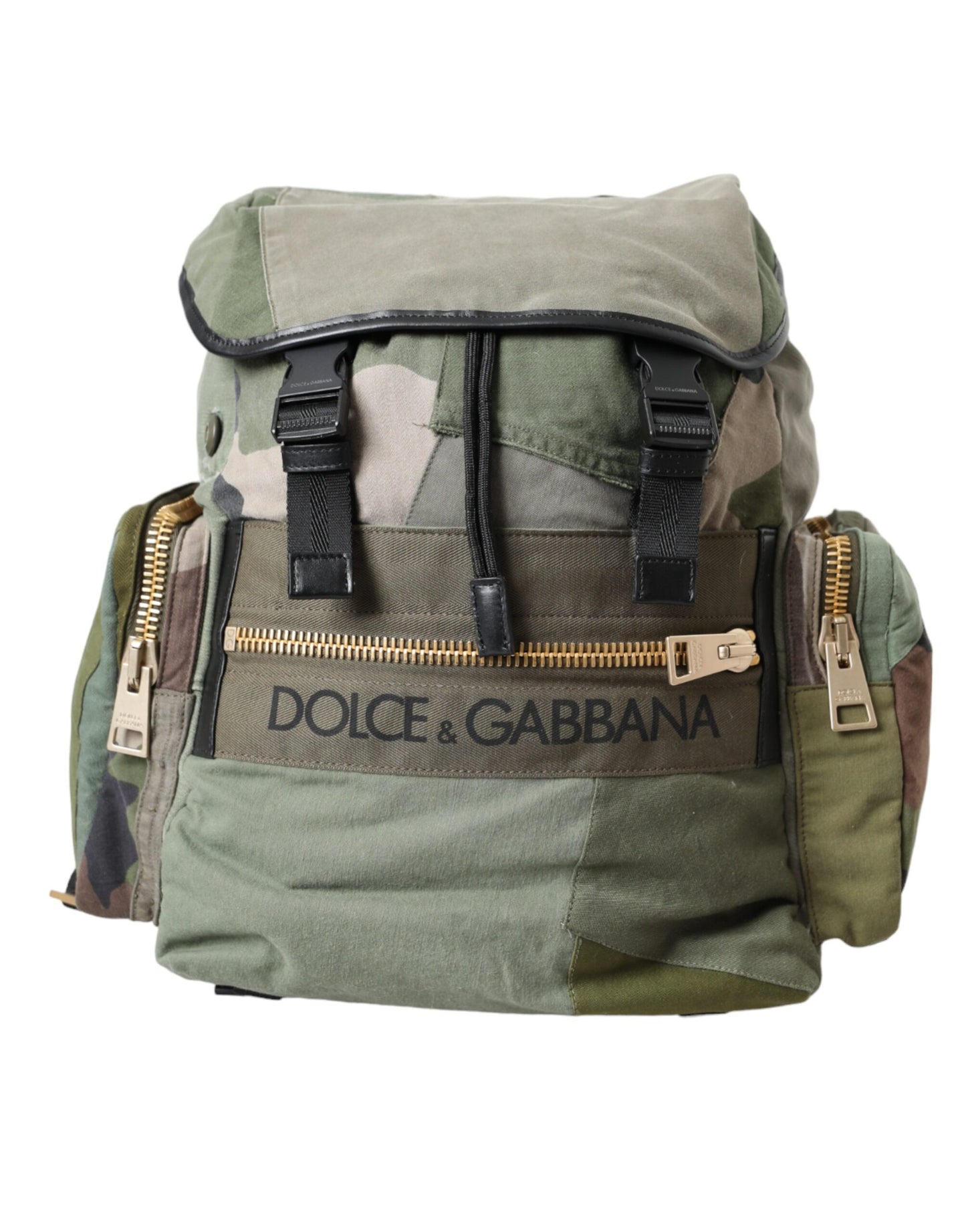 Mochila con parches de color verde militar