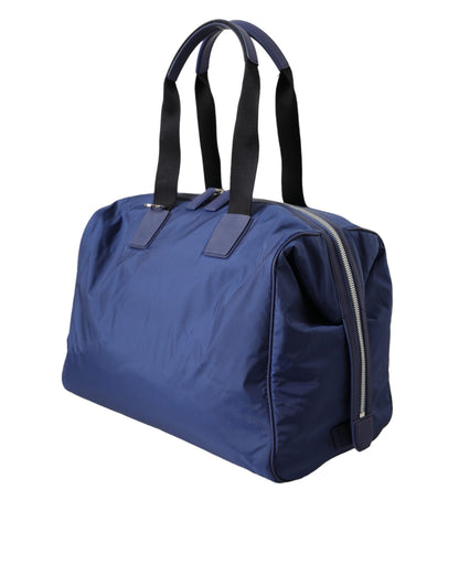 Bolso de mano y bandolera de piel de becerro de nailon azul
