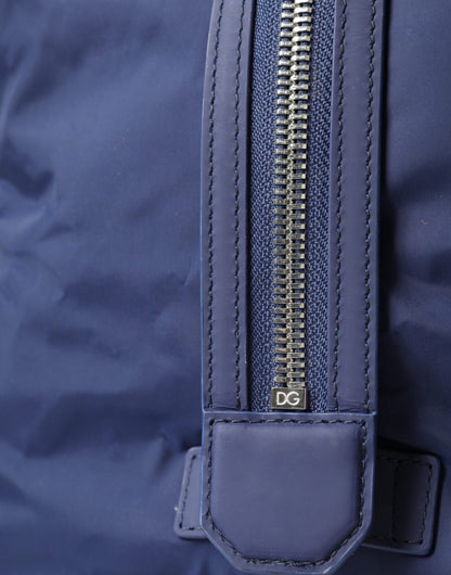 Bolso de mano y bandolera de piel de becerro de nailon azul