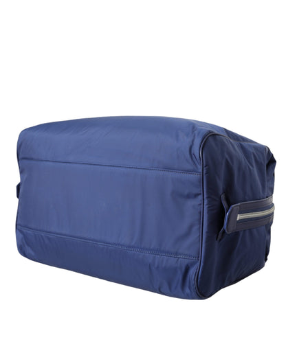 Bolso de mano y bandolera de piel de becerro de nailon azul