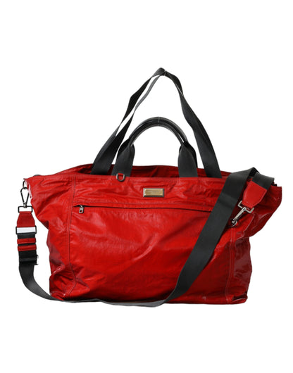 Bolso bandolera de piel de becerro de nailon rojo