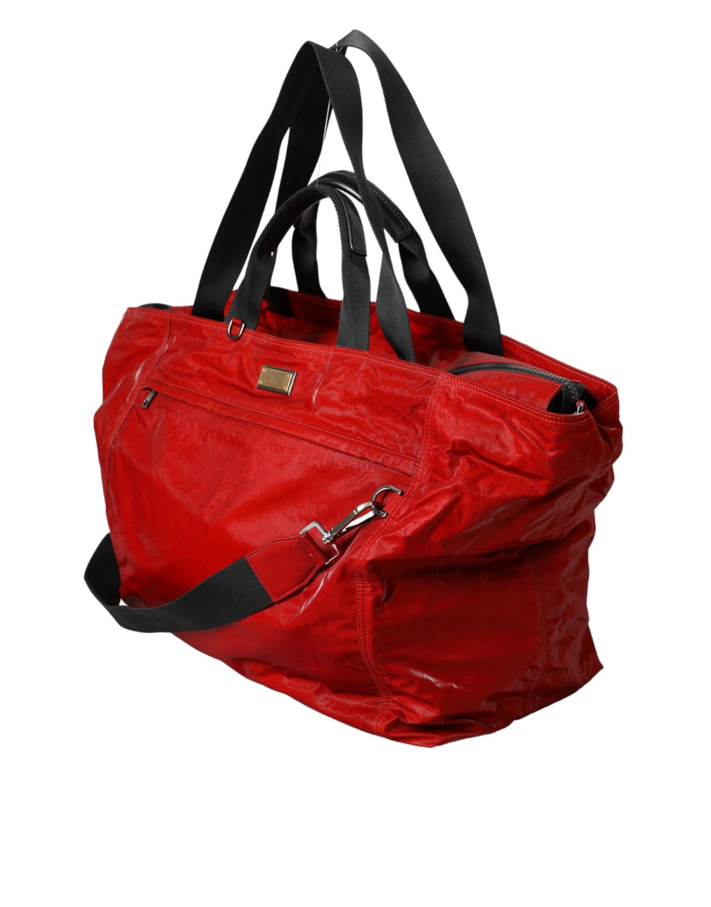 Bolso bandolera de piel de becerro de nailon rojo
