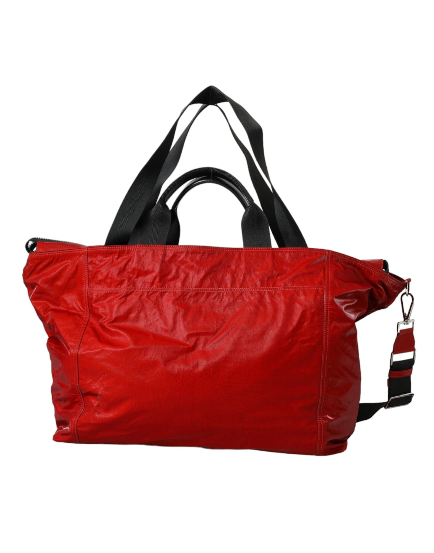 Bolso bandolera de piel de becerro de nailon rojo