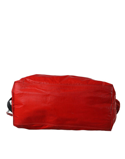 Bolso bandolera de piel de becerro de nailon rojo