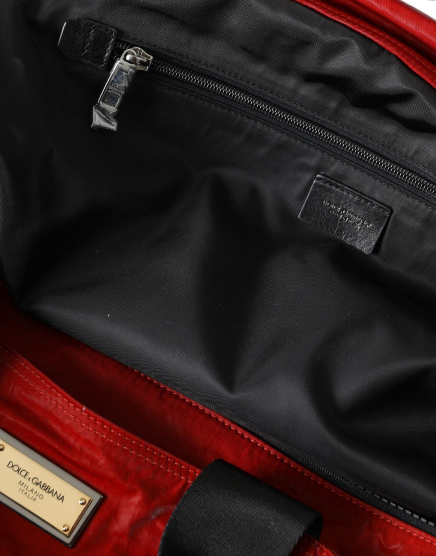 Bolso bandolera de piel de becerro de nailon rojo