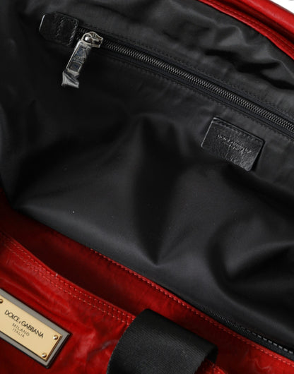 Bolso bandolera de piel de becerro de nailon rojo