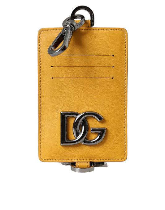Tarjetero con clip para tarjetas de crédito de piel de becerro naranja