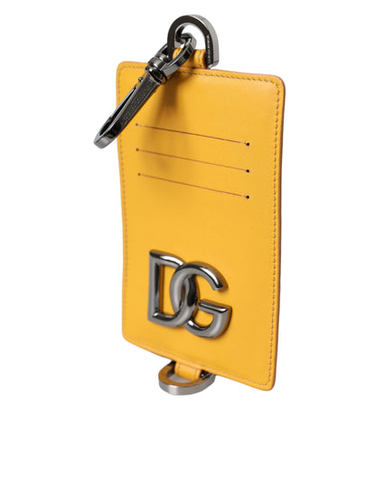 Tarjetero con clip para tarjetas de crédito de piel de becerro naranja