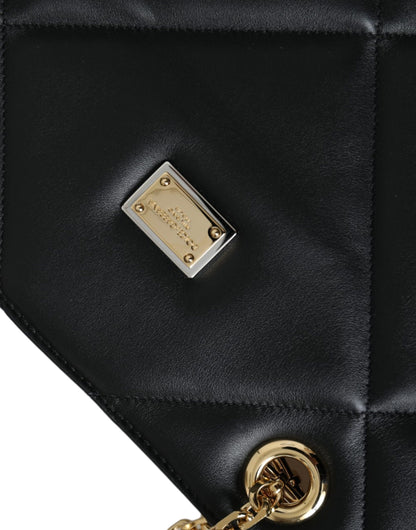 Bolso de compras acolchado JUNGLE de cuero negro
