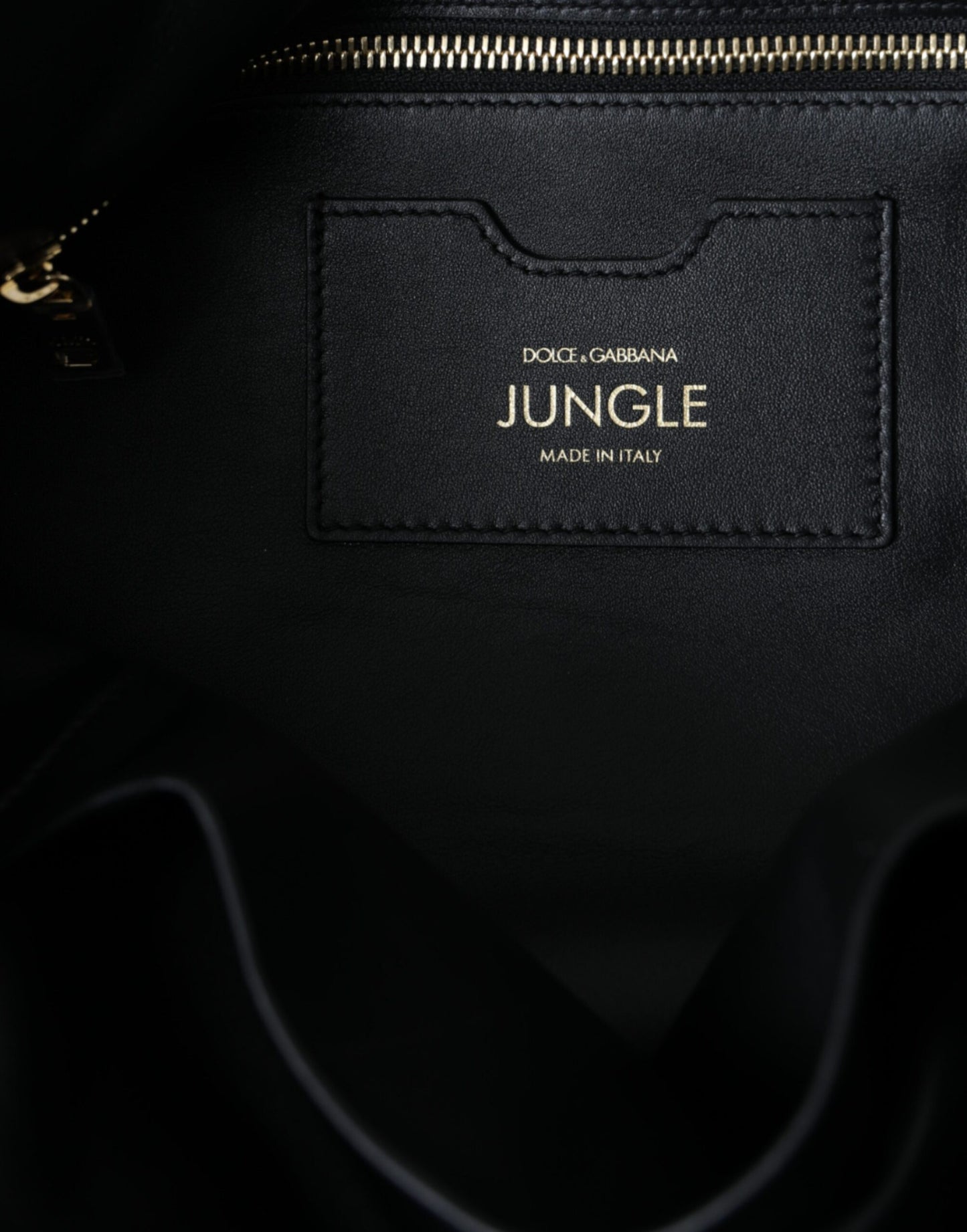 Bolso de compras acolchado JUNGLE de cuero negro