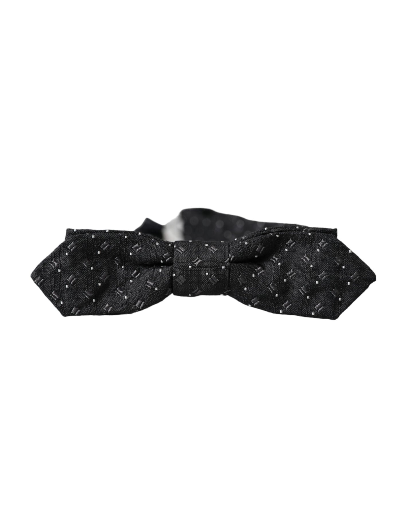 Pajarita Papillon de seda negra con cuello ajustable y estampado para hombre