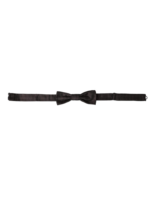 Pajarita Papillon de seda fantasía marrón con cuello ajustable para hombre