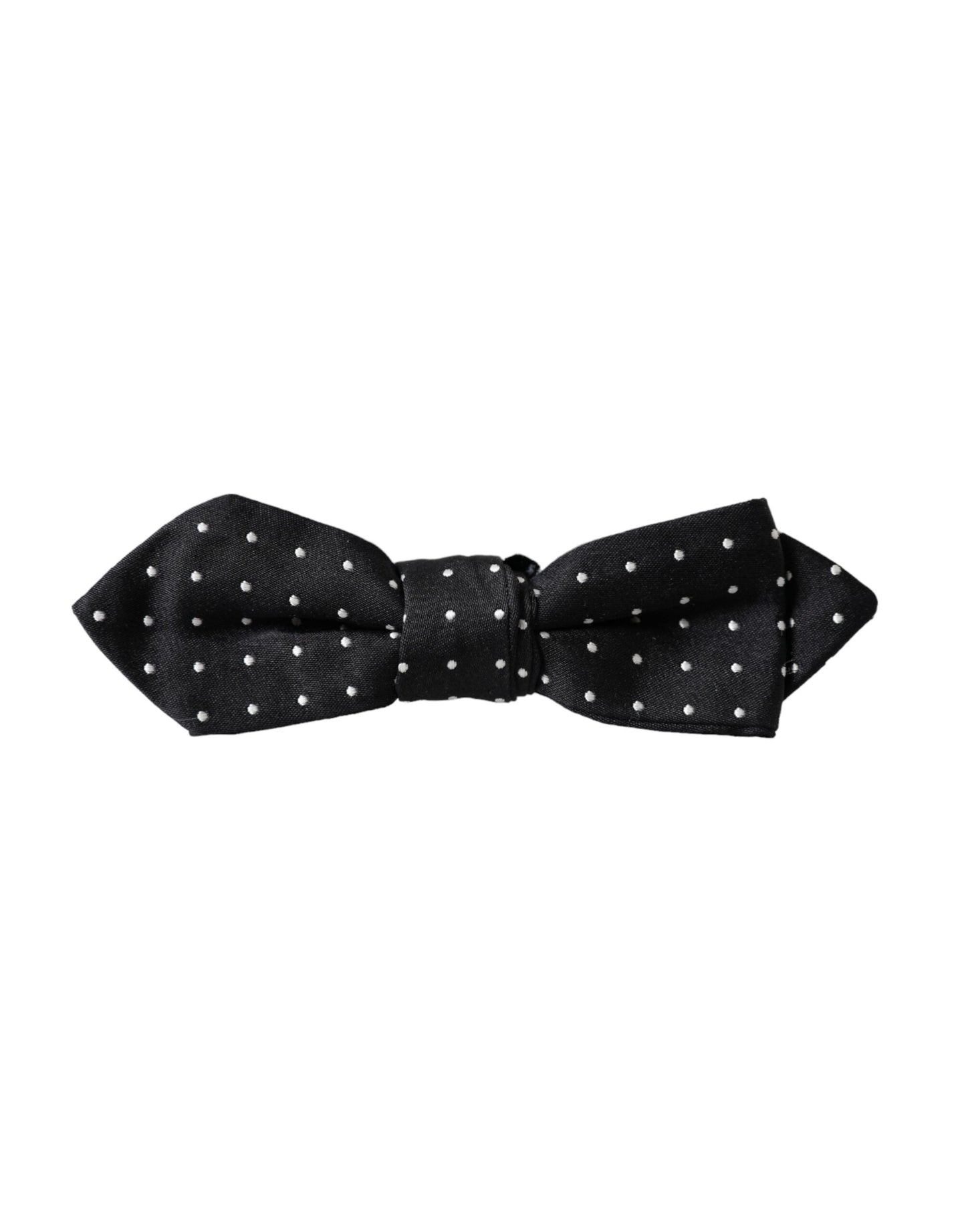 Pajarita Papillon de seda negra con lunares y cuello ajustable para hombre