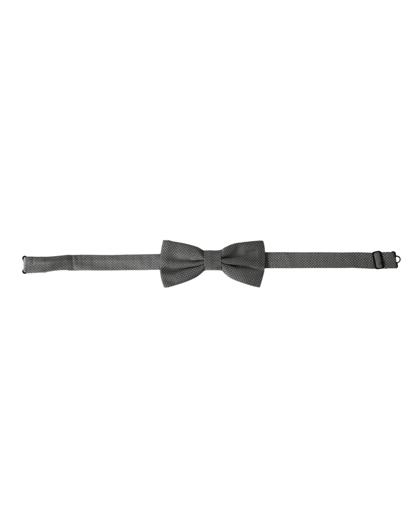 Pajarita Papillon de seda gris con cuello ajustable y estampado para hombre