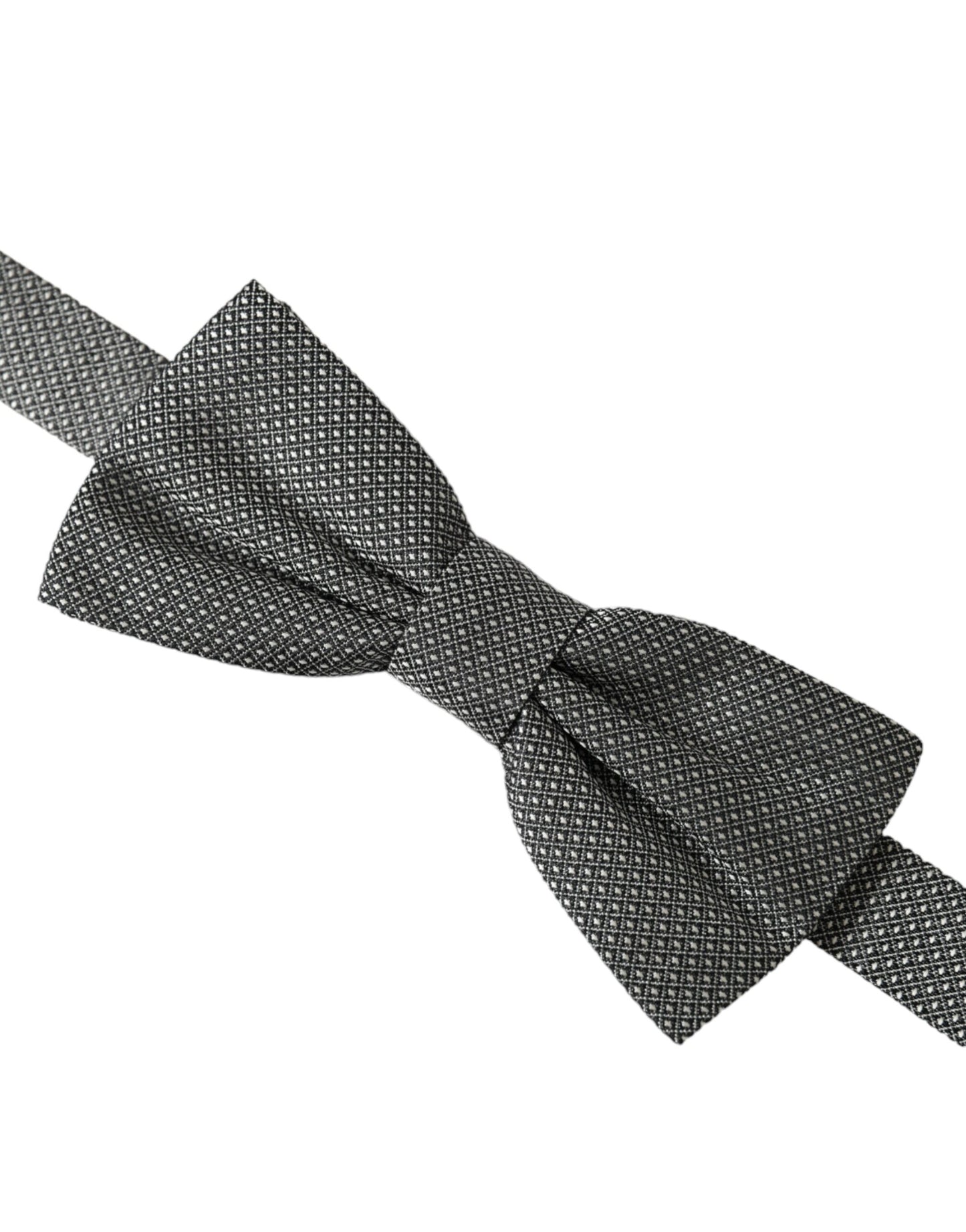 Pajarita Papillon de seda gris con cuello ajustable y estampado para hombre