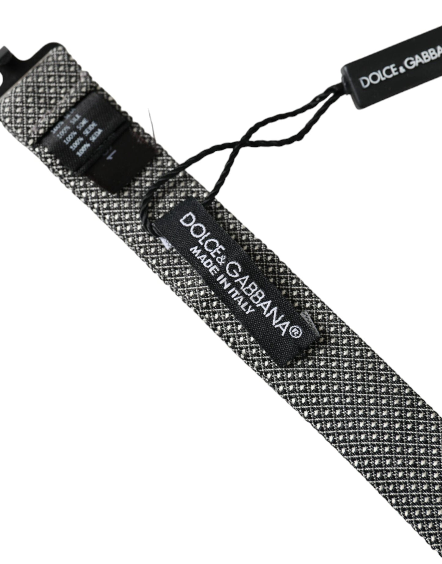 Pajarita Papillon de seda gris con cuello ajustable y estampado para hombre