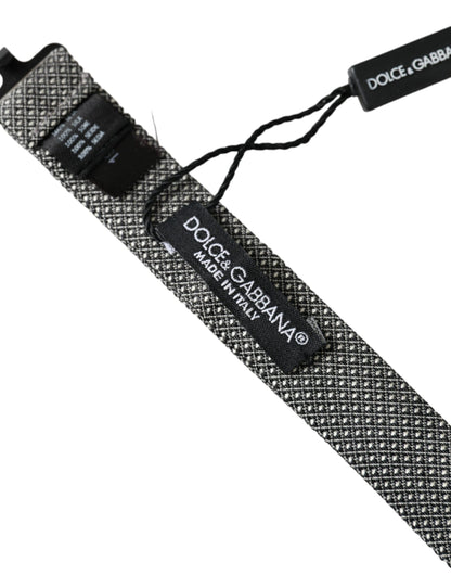 Pajarita Papillon de seda gris con cuello ajustable y estampado para hombre