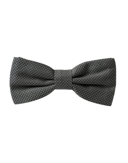 Pajarita Papillon de seda gris con cuello ajustable y estampado para hombre