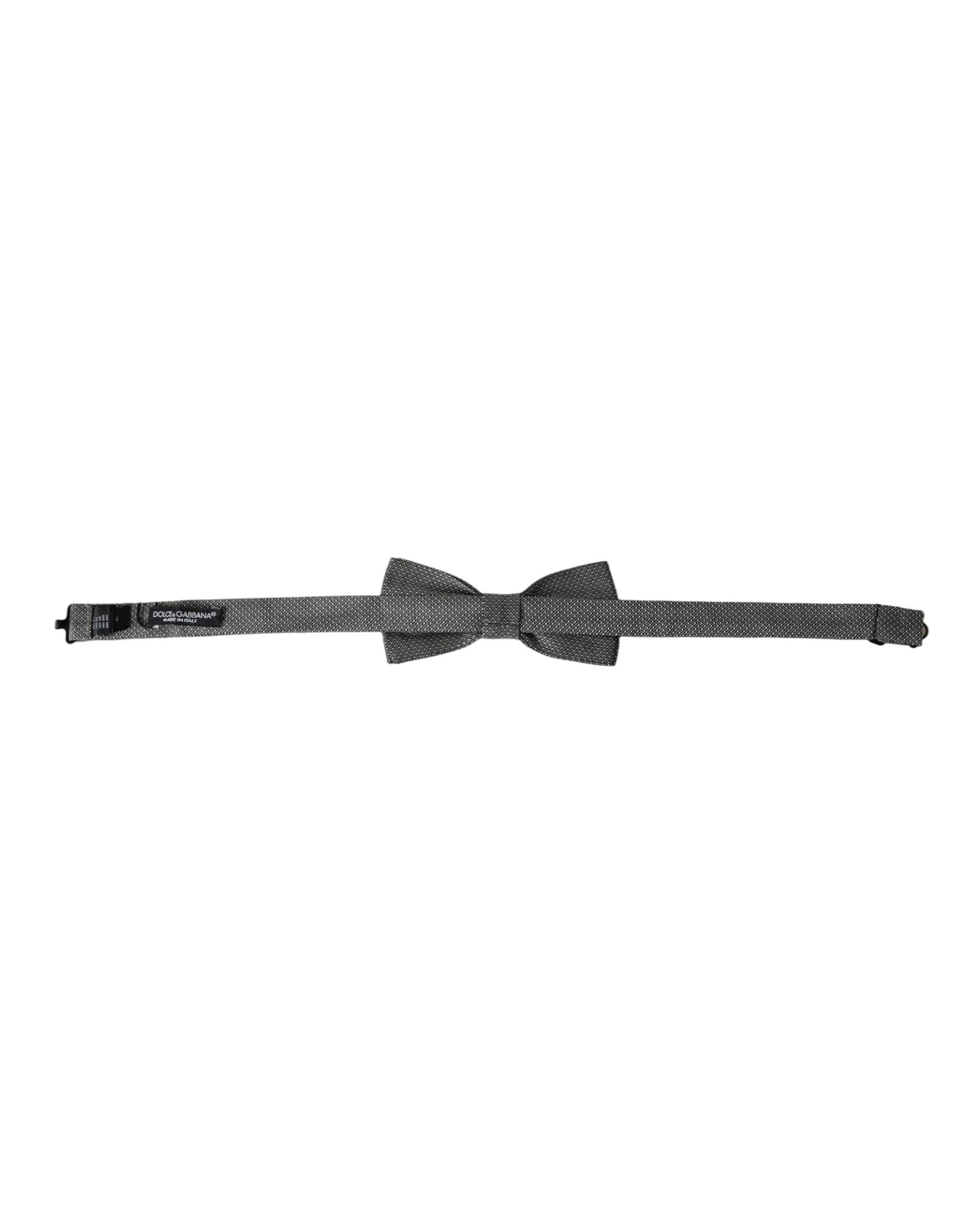 Pajarita Papillon de seda gris con cuello ajustable y estampado para hombre