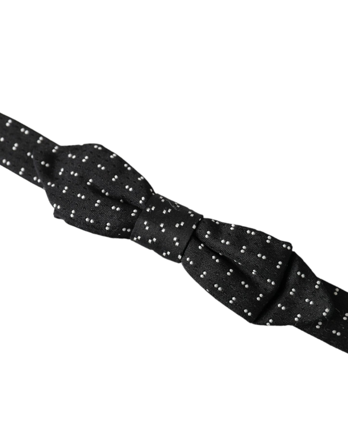 Pajarita Papillon de seda negra con cuello ajustable y estampado para hombre