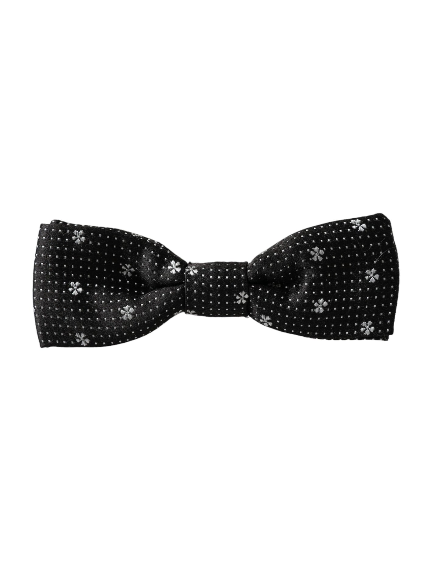 Pajarita Papillon de seda negra con cuello ajustable y diseño floral para hombre