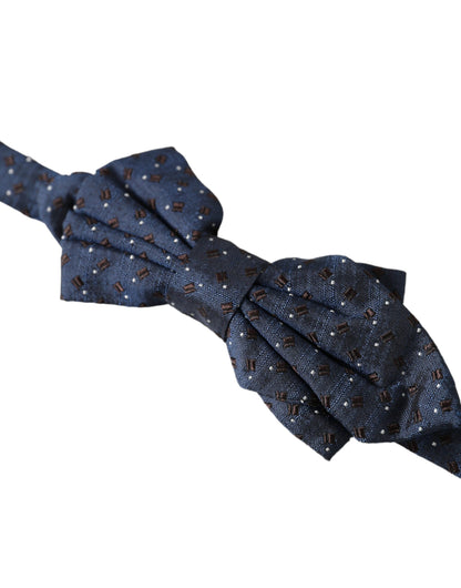 Pajarita Papillon ajustable con estampado de seda azul marino para hombre