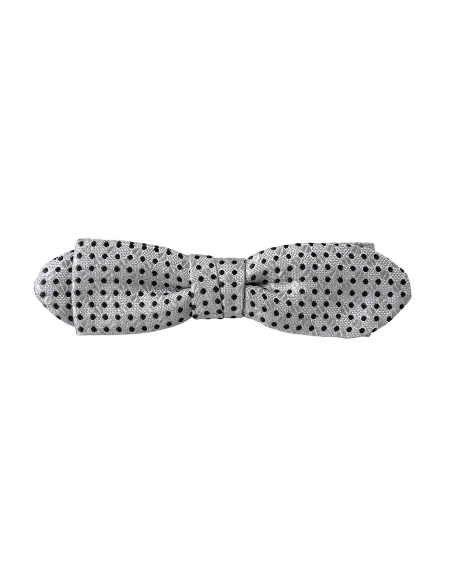 Pajarita Papillon de seda gris con lunares y cuello ajustable para hombre
