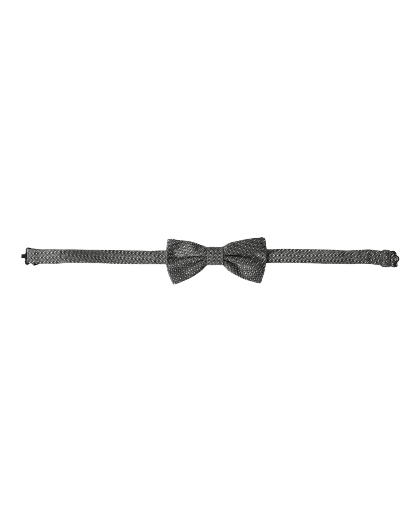 Pajarita de seda gris con estampado ajustable para hombre