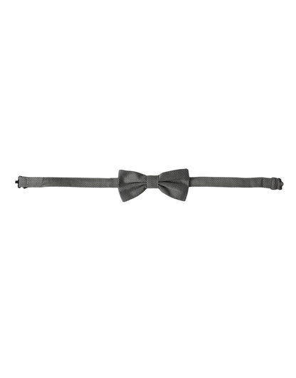 Pajarita de seda gris con estampado ajustable para hombre