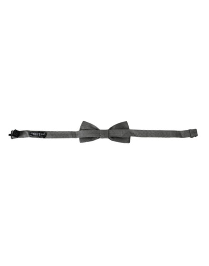 Pajarita de seda gris con estampado ajustable para hombre