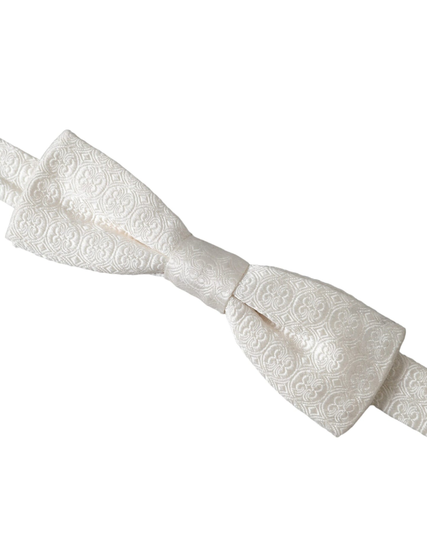 Pajarita Papillon de seda blanca con cuello ajustable y estampado para hombre