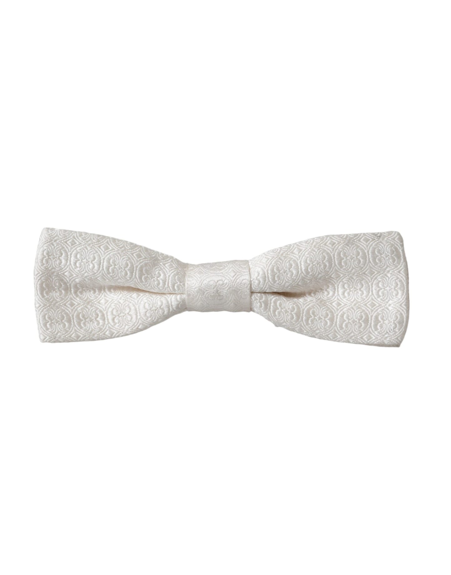 Pajarita Papillon de seda blanca con cuello ajustable y estampado para hombre