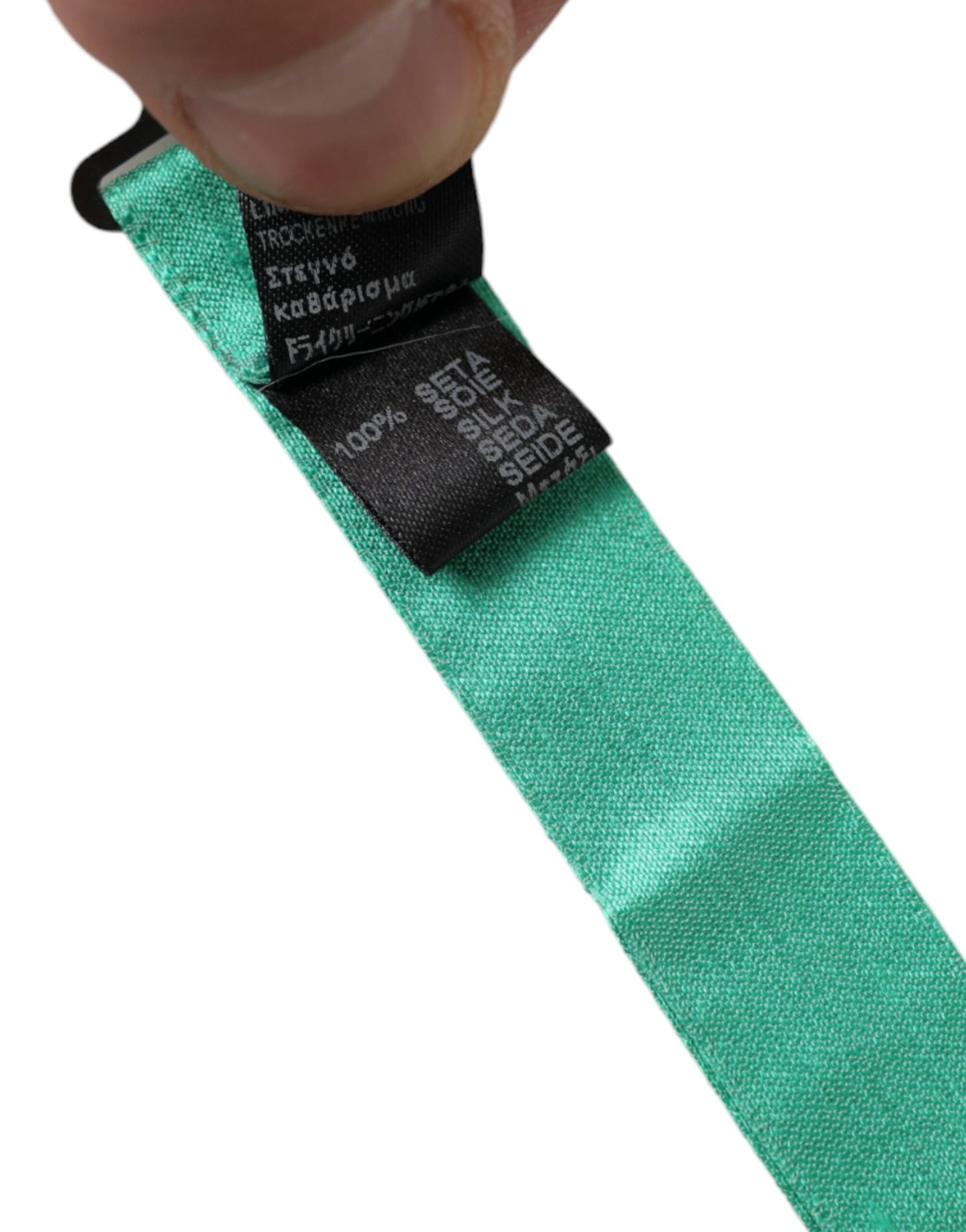 Pajarita de seda verde menta ajustable para hombre