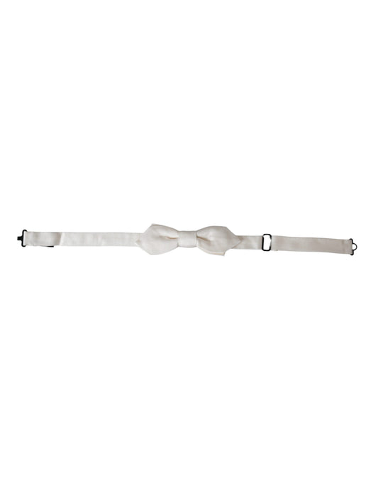 Pajarita Papillon de seda blanca con cuello ajustable para hombre